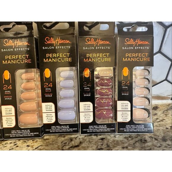 Sally Hansen 6 Sets of 24 Press on Oval Shaped Nails With Glue New - Picture 2 of 6